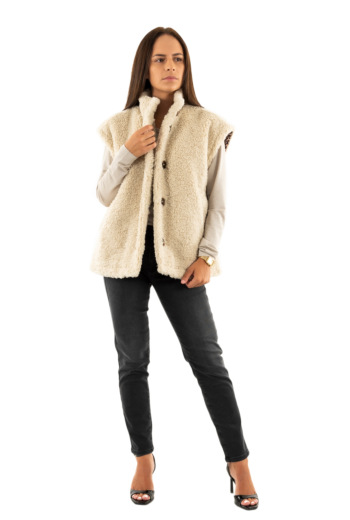 Gilets sans manche freeman t. porter vatika fur p101-f f913 ecru
