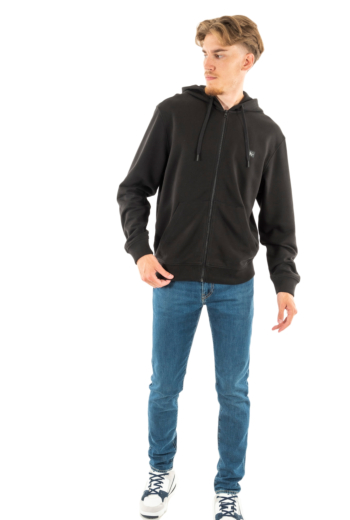 Sweat calvin klein jeans woven label zip beh black