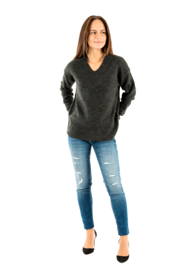 Pull hiver only camilla dark grey melange