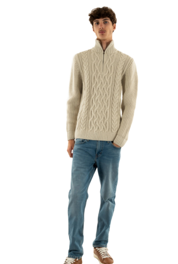 Pull hiver superdry jacob cable 39e ecru
