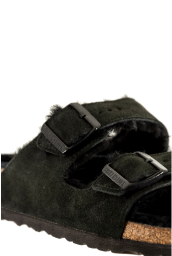 Sandales - nu-pieds birkenstock arizona shearling leve narrow 00049 -  black
