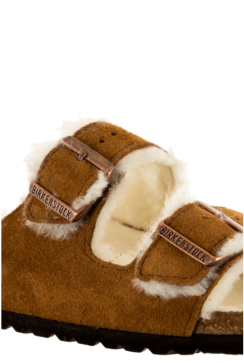 Sandales - nu-pieds birkenstock arizona shearling leve narrow 00491 -  mink