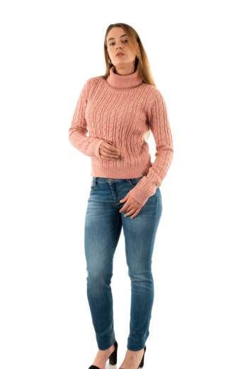 Pull hiver superdry fitted cable 5ae dusty rose