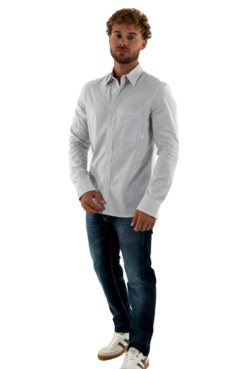 Chemise calvin klein jeans oxford 0fb white china blue stripe