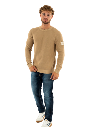 Sweat calvin klein jeans badge easy pf2 travertine