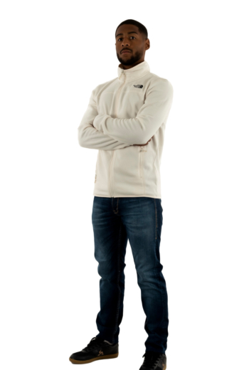 Gilets cardigans the north face 100 glac fz qli1 white dune