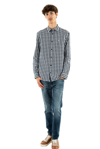 Chemise tommy jeans reg poplin check c1g dark night navy small check
