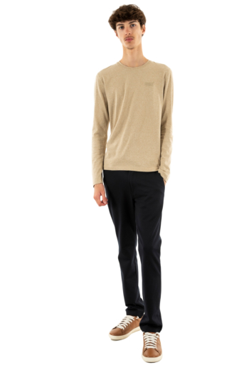 Tee shirt manches longues superdry essential logo 9xe tan brown fleck marl