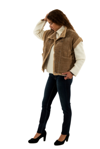 Gilets sans manche Le Temps Des Cerises fuji 0038 tan