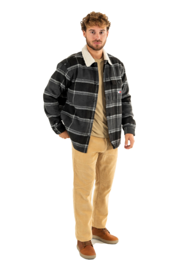 Blousons et vestes tommy jeans check sherpa bds black check