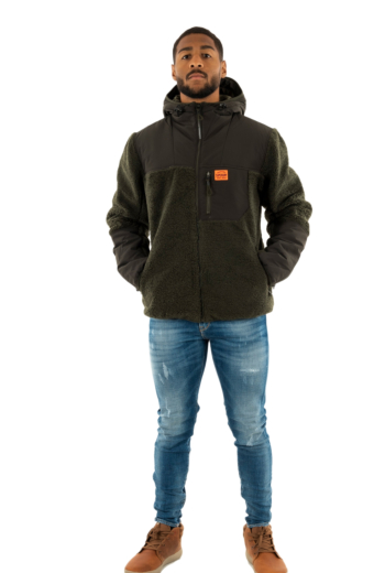 Blousons et vestes superdry hood expedition borg hybrid 1km surplus goods olive green