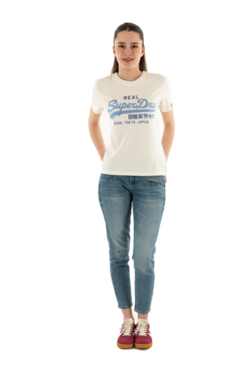 Tee shirt superdry vl rhinestone slim nly dusty white