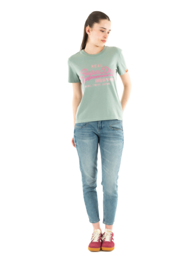 Tee shirt superdry vl rhinestone slim f2u silver blue