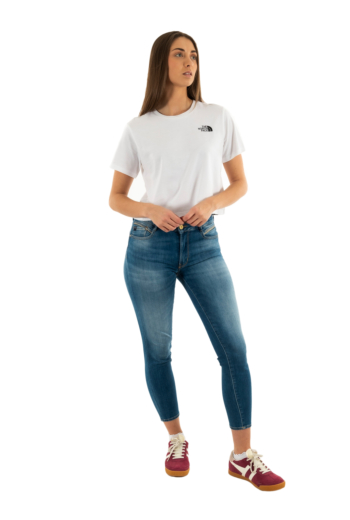 Tee shirt the north face simple dome cropped slim fn4 tnf white