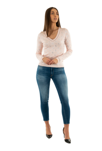 Pull leger guess jeans w5gr07 a60w low key pink