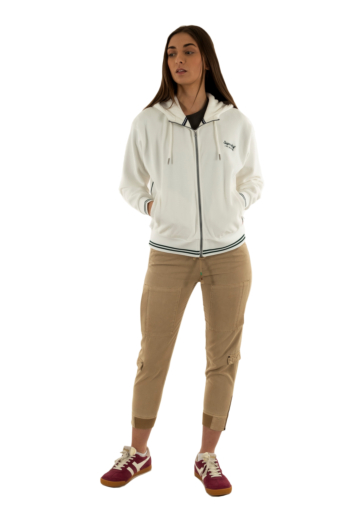 Sweat superdry country club velour zip 71d off white
