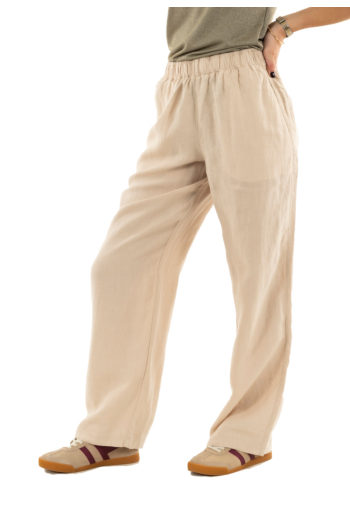 Pantalons superdry linen drawstring 2pq pumice stone beige