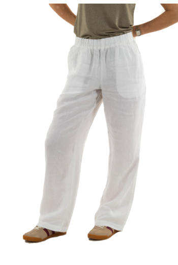 Pantalons superdry linen drawstring 04c white