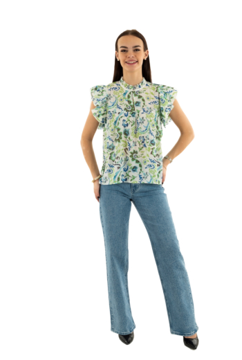 Tee shirt salsa ruffled detail print 510