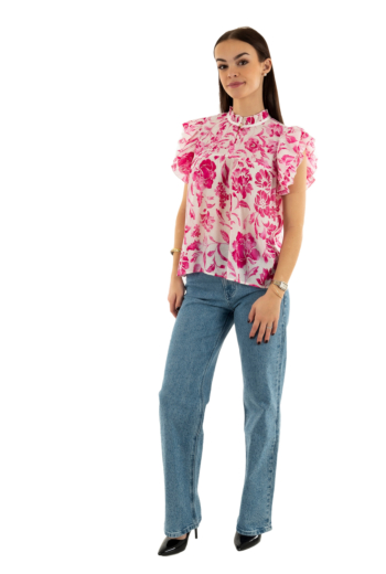Tee shirt salsa ruffled detail print 011