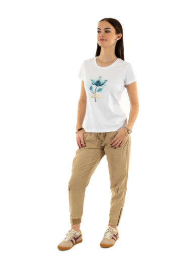 Tee shirt salsa graphic flower print 001