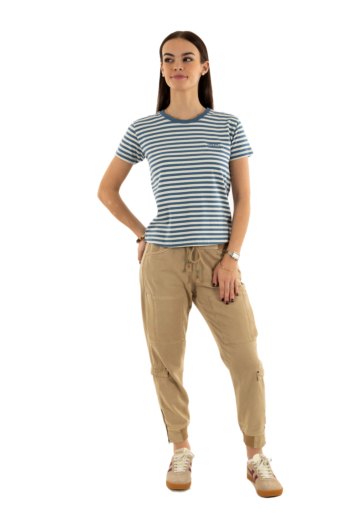Tee shirt superdry essential logo str fitted 1in wedgewood blue stripe