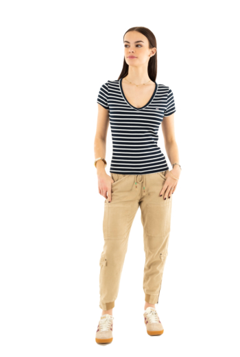 Tee shirt tommy jeans slim essential r 0a6 dark night navy / stripe