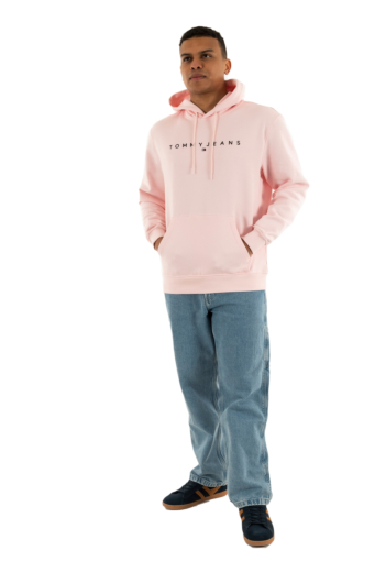 Sweat tommy jeans reg linear logo th3 precious pink