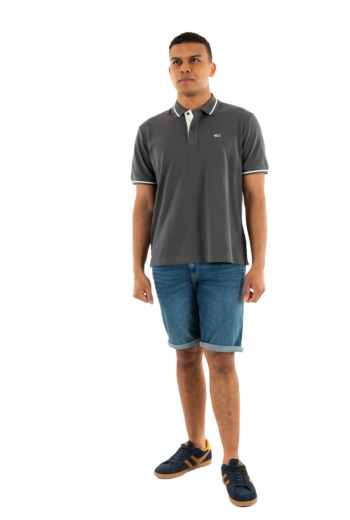 Polos tommy jeans reg tipped pt2 washed black