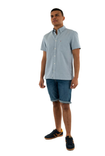 Chemise manches courtes tommy jeans reg seersucker s dy6 colorado blue stripes