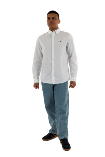 Chemise tommy jeans reg linen blend ybl ecru