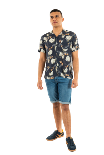 Chemise manches courtes schott rivera navy paradise