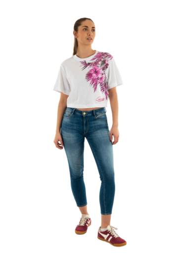 Tee shirt guess jeans w5gi19 f6fj multi pink palm prin