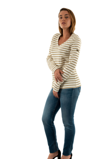 Pull hiver saint james puy cb écume/or