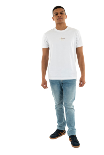 Tee shirt calvin klein jeans monologo yaf bright white