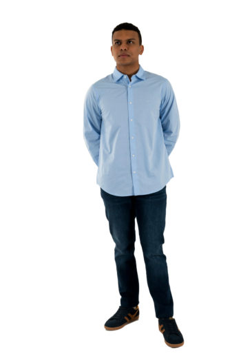 Chemise armani exchange xm000714 fb055 light blue dots