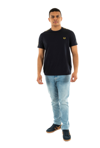 Tee shirt fred perry contrast tape ringer w75 navy/honeycomb