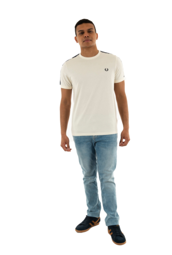Tee shirt fred perry contrast tape ringer 170 ecru