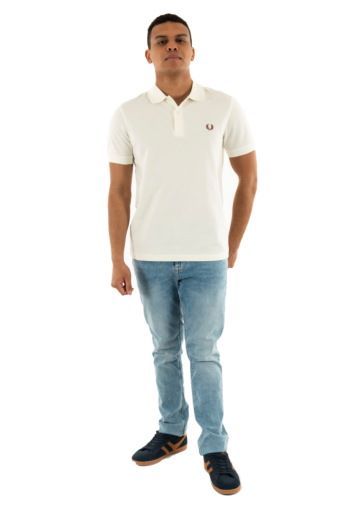 Polos fred perry plain y45 lghecru/cinnamon