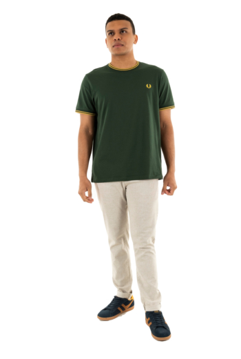 Tee shirt fred perry m1588 y22 crt grn/hnycmb
