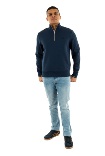 Sweat fred perry half zip x86 tennis blue