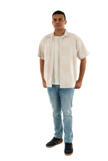 Chemise manches courtes vans kessler checkerboard e681  white/marshmallow