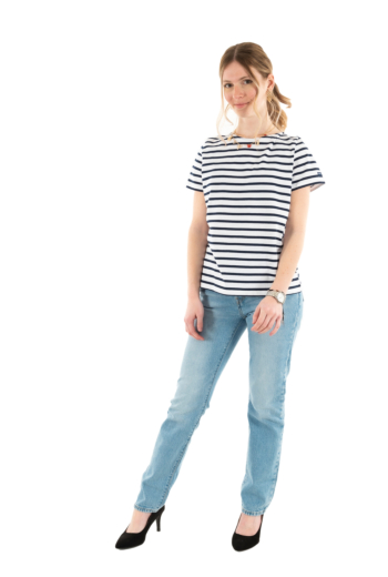 Tee shirt saint james etrille ii neige/marine