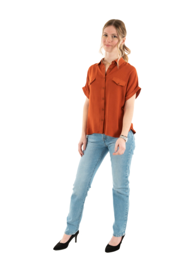 Chemisier manches courtes lola espeleta ch180s25 343 terracotta