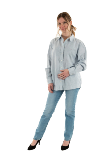 Chemisier tommy jeans rlx linen 0a8 colorado blue / stripe