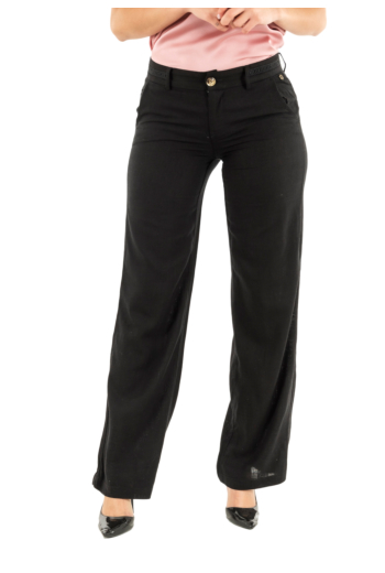 Pantalons freeman t. porter agatha plain linen lin24 12 black