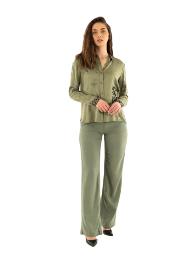 Chemisier freeman t. porter katy sahara trip cv12-s f839 deep lichen green