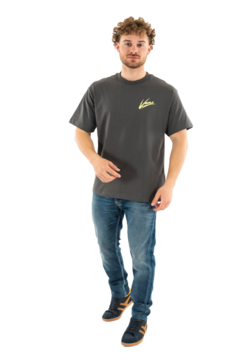 Tee shirt vans brush script loose eba1 asphalt/shadow lime