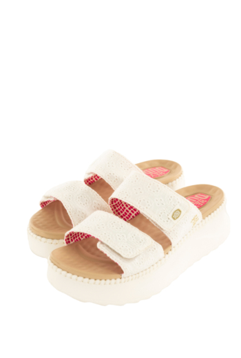 Sandales - nu-pieds hey dude delray slide eyelet 100 white