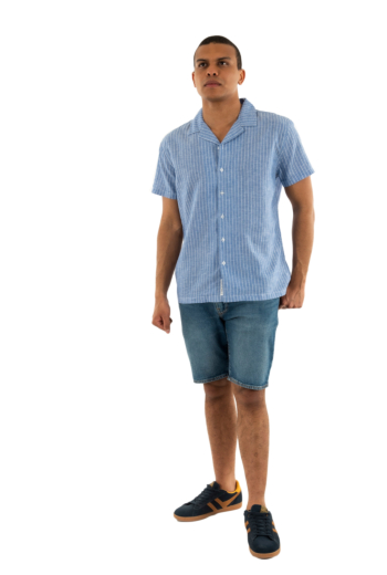 Chemise manches courtes Le Temps Des Cerises minar 3001 blue